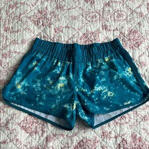 Burnside Teal and Yellow Women's Athletic Shorts *